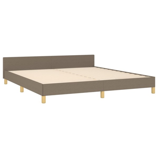 Estructura de cama con cabecero de tela gris taupe 160x200 cm