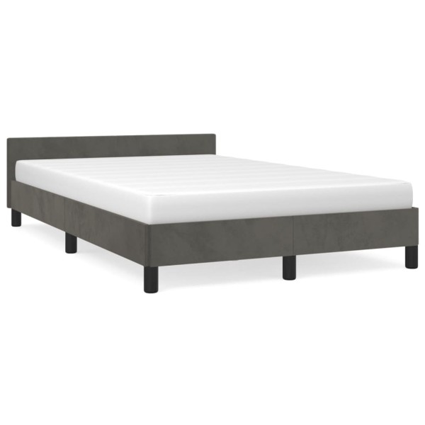 Estructura cama con cabecero terciopelo gris oscuro 120x200 cm