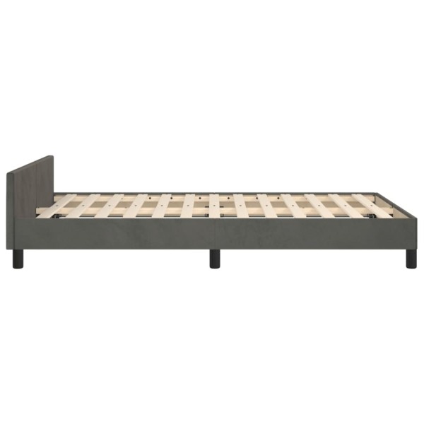 Estructura cama con cabecero terciopelo gris oscuro 120x200 cm