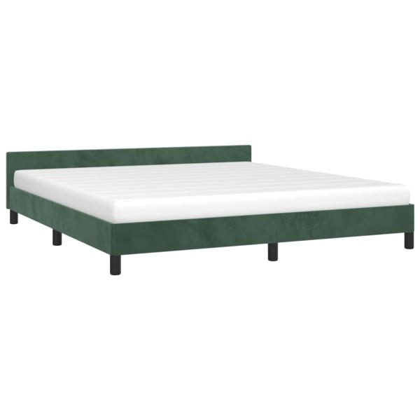 Estructura cama con cabecero terciopelo verde oscuro 180x200 cm