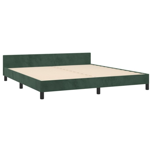 Estructura cama con cabecero terciopelo verde oscuro 180x200 cm