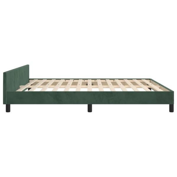 Estructura cama con cabecero terciopelo verde oscuro 180x200 cm