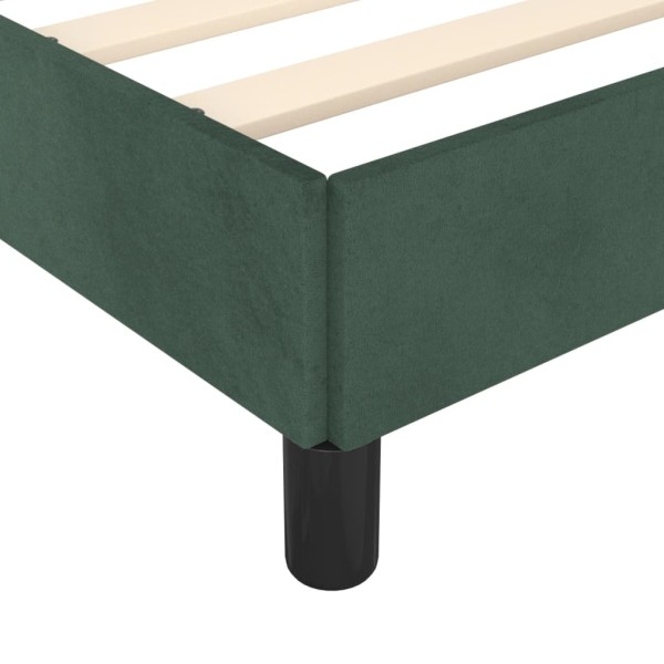 Estructura cama con cabecero terciopelo verde oscuro 140x200 cm