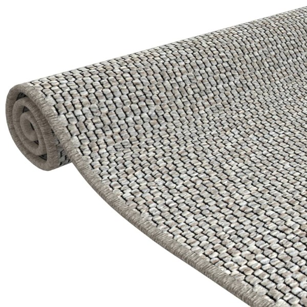 Alfombra de pasillo con aspecto de sisal gris taupe 50x100 cm