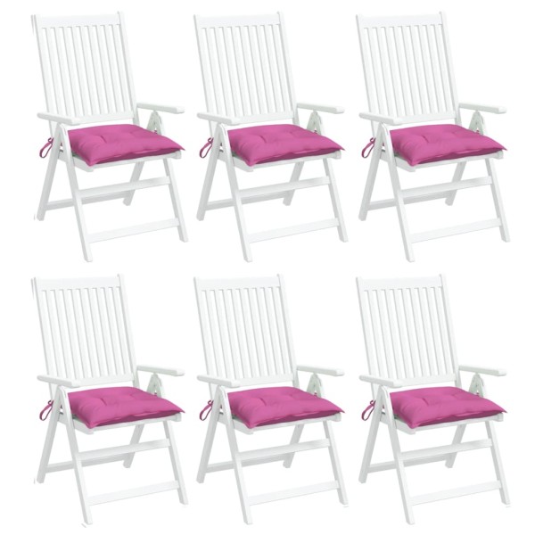 Cojines de silla 6 uds tela Oxford rosa 50x50x7 cm