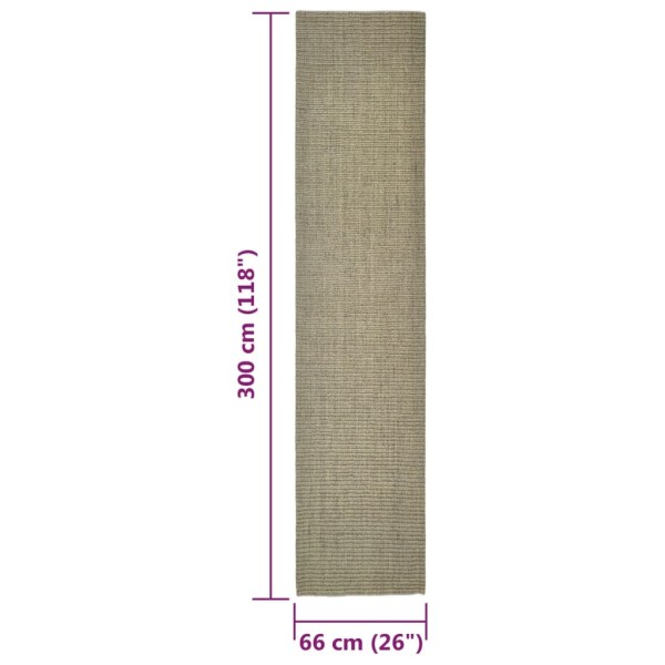 Alfombra de sisal para rascador gris taupe 66x300 cm