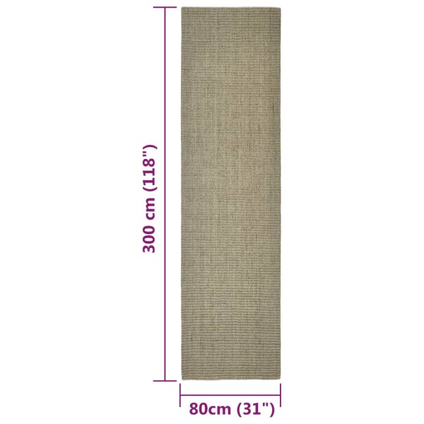 Alfombra de sisal para rascador gris taupe 80x300 cm