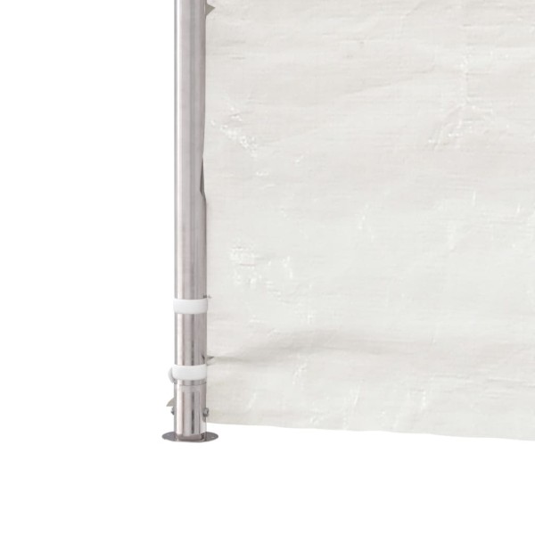 Cenador con techo polietileno blanco 5,88x2,23x3,75 m