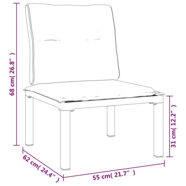 Set de muebles de jardín 4 piezas ratán sintético negro y gris