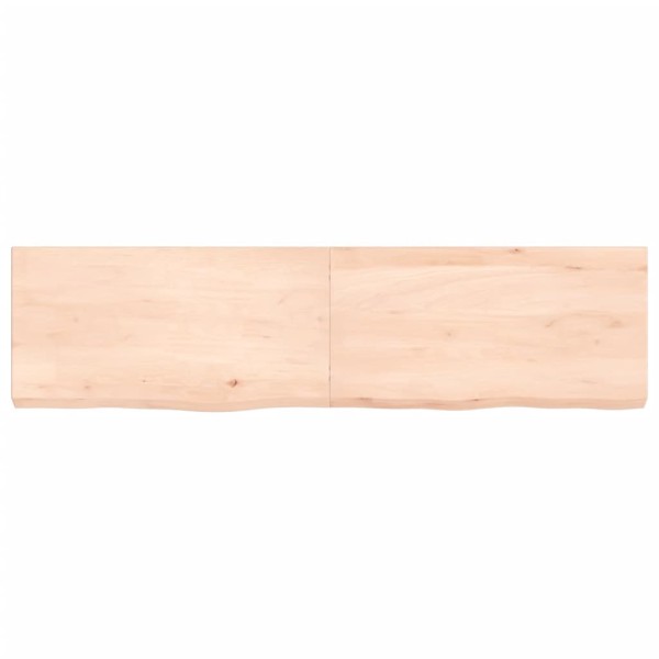 Estante de pared madera maciza roble sin tratar 120x30x(2-6) cm