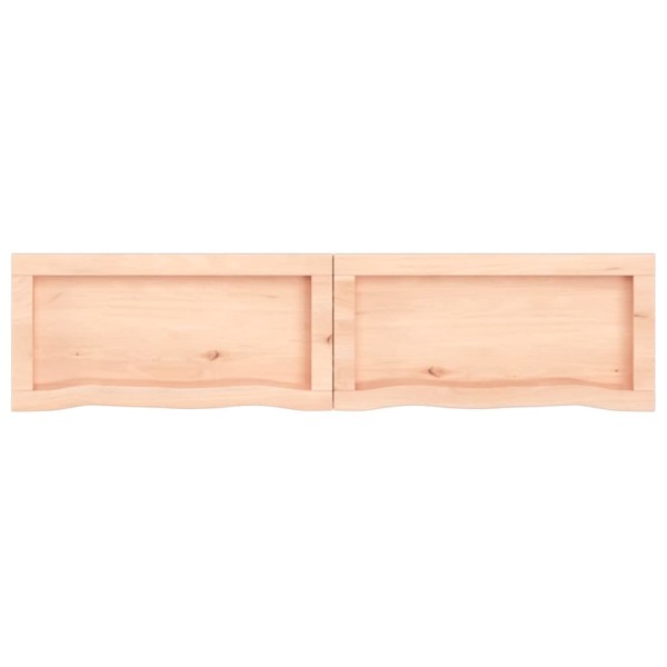 Estante de pared madera maciza roble sin tratar 120x30x(2-6) cm