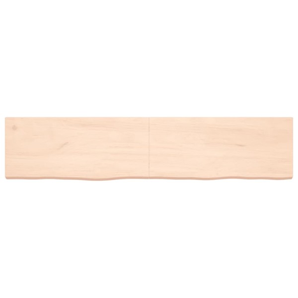 Estante de pared madera maciza roble sin tratar 180x40x(2-6) cm