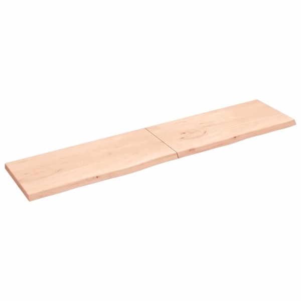 Estante de pared madera maciza roble sin tratar 220x50x(2-4) cm