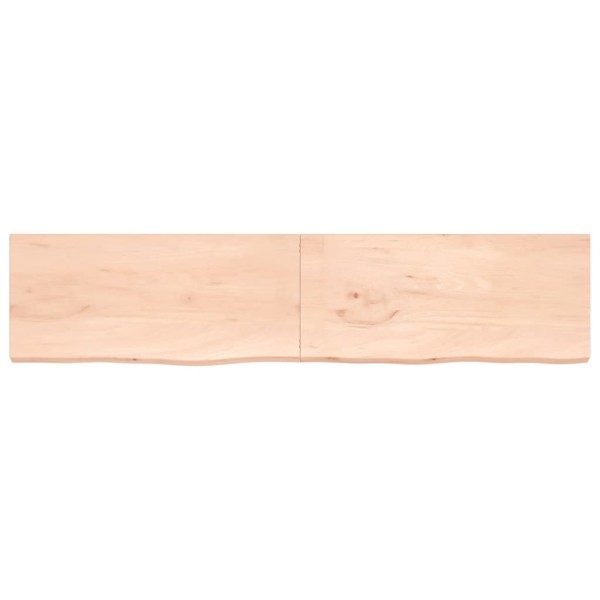 Estante de pared madera maciza roble sin tratar 220x50x(2-4) cm