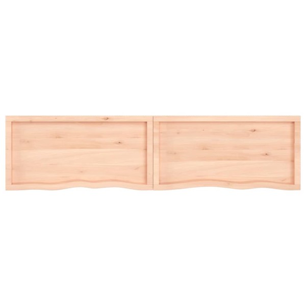 Estante de pared madera maciza roble sin tratar 220x50x(2-4) cm