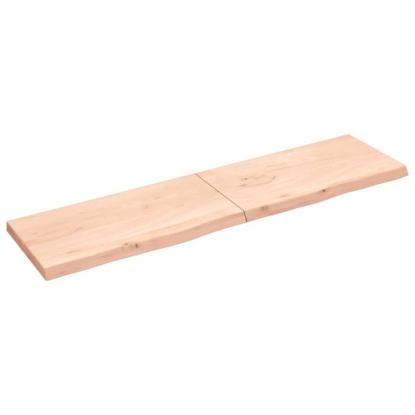 Estante de pared madera maciza roble sin tratar 200x50x(2-6) cm