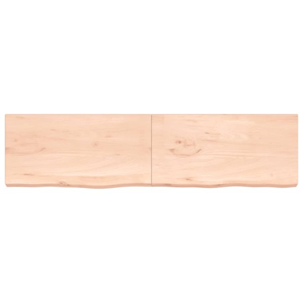 Estante de pared madera maciza roble sin tratar 200x50x(2-6) cm