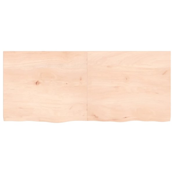 Estante de pared madera maciza roble sin tratar 140x60x(2-4) cm