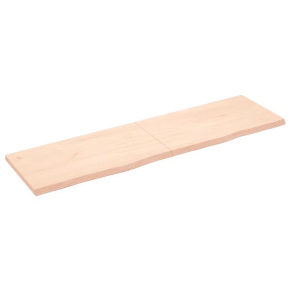 Estante de pared madera maciza roble sin tratar 180x50x(2-4) cm