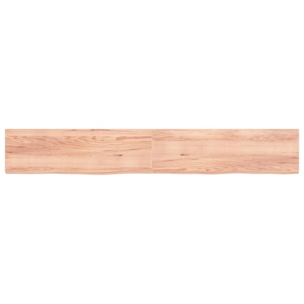 Estante pared madera roble tratada marrón claro 200x30x(2-4) cm