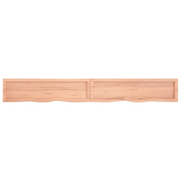 Estante pared madera roble tratada marrón claro 220x30x(2-4) cm