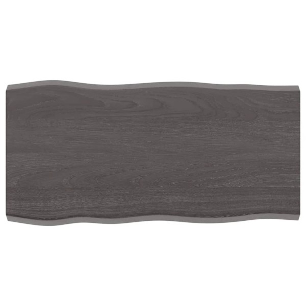 Tablero mesa madera tratada borde vivo marrón 80x40x(2-4) cm