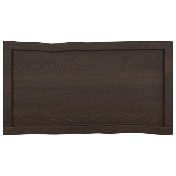 Tablero mesa madera tratada borde vivo marrón 80x40x(2-4) cm