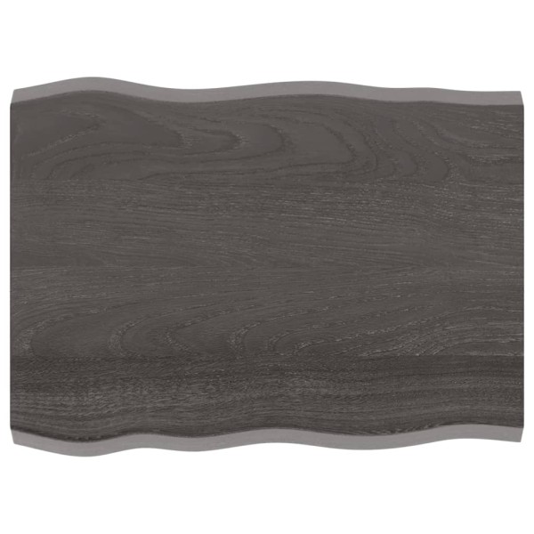 Tablero mesa madera tratada borde vivo marrón 80x60x(2-4) cm