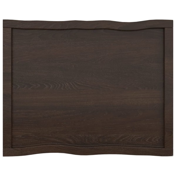 Tablero mesa madera tratada borde vivo marrón 80x60x(2-4) cm