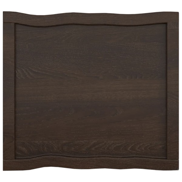 Tablero mesa madera tratada borde vivo marrón 60x50x(2-4) cm