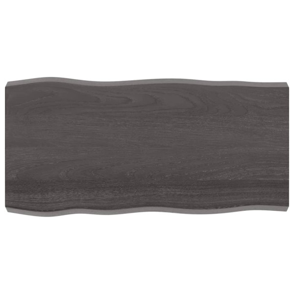 Tablero mesa madera tratada borde vivo marrón 100x50x(2-6) cm