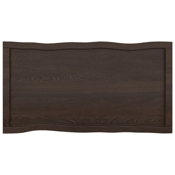 Tablero mesa madera tratada borde vivo marrón 100x50x(2-6) cm