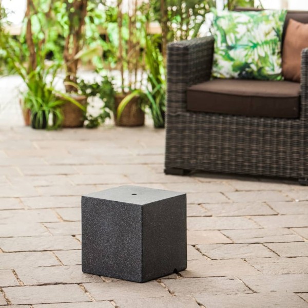 HEISSNER Cubo para fuente de terraza negro 31x31x31 cm