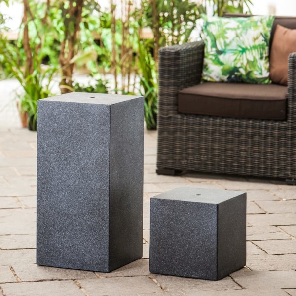 HEISSNER Cubo para fuente de terraza negro 31x31x31 cm