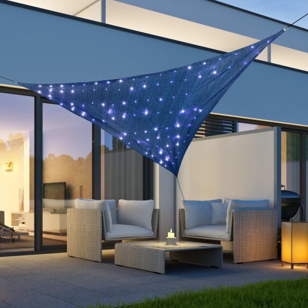 HI Toldo solar con 100 LED azul 3x3x3 m