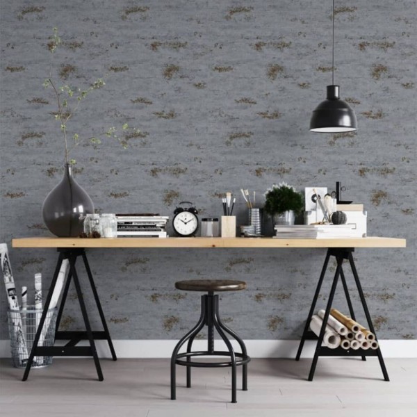 Topchic Papel de pared Concrete Look gris claro