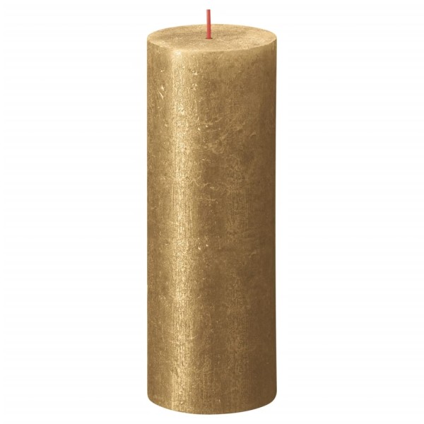 Bolsius Velas rústicas Shimmer 4 unidades dorado 190x68 mm