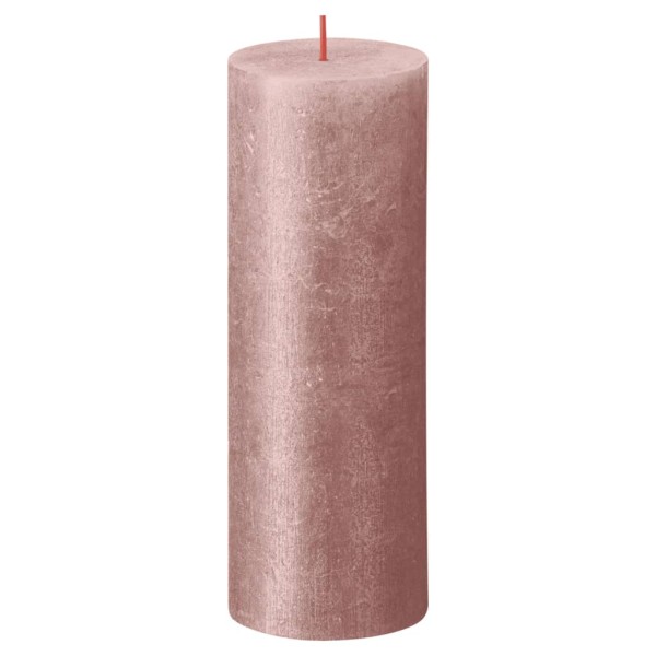 Bolsius Velas rústicas Shimmer 4 unidades rosa 190x68 mm