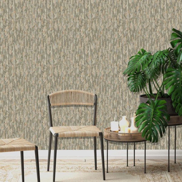 DUTCH WALLCOVERINGS Papel pintado Phoenix verde y beige