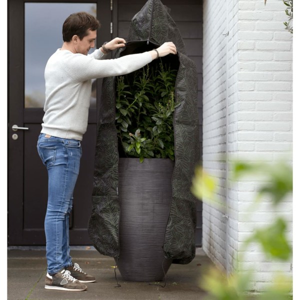 Capi Cubierta para plantas pequeña estampado negro y verde