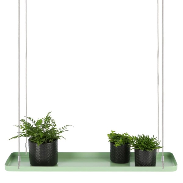 Esschert Design Bandeja colgante para plantas rectangular verde