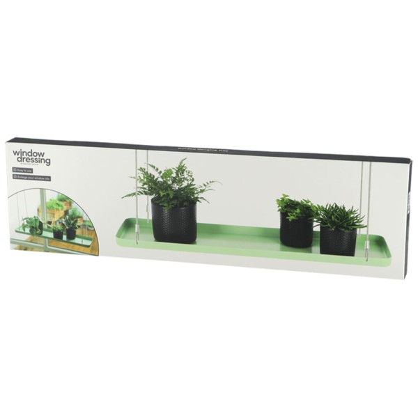 Esschert Design Bandeja colgante para plantas rectangular verde