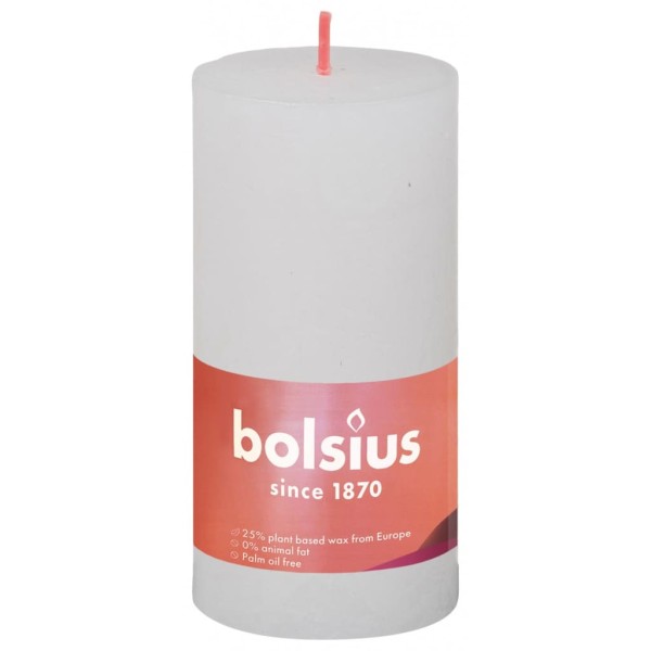 Bolsius Velas rústicas Shine 8 unidades blanco turbio 100x50 mm