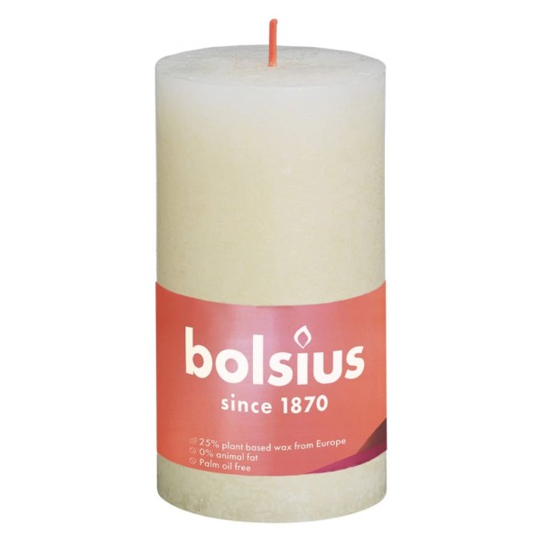 Bolsius Velas rústicas Shine 4 uds perla suave 130x68 mm