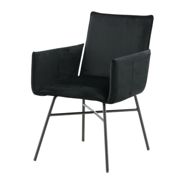 Venture Home Silla de comedor Pippi terciopelo negro