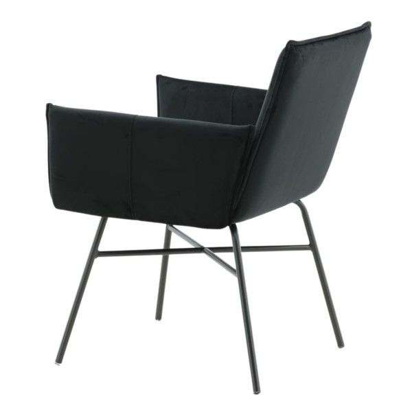 Venture Home Silla de comedor Pippi terciopelo negro