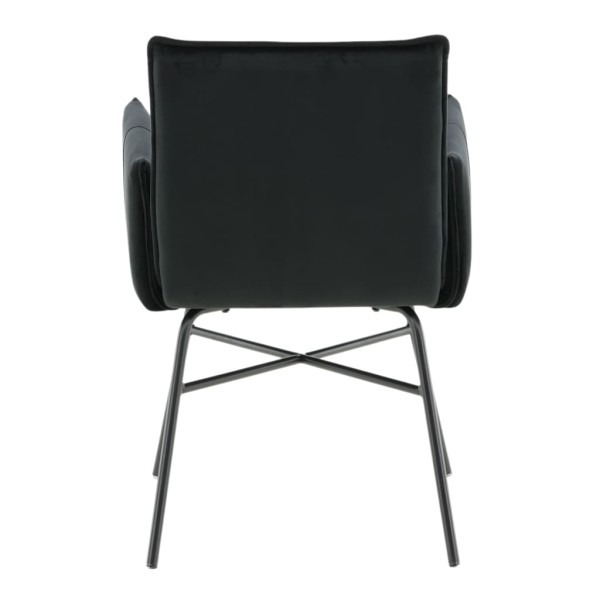 Venture Home Silla de comedor Pippi terciopelo negro