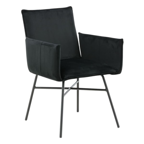 Venture Home Silla de comedor Pippi terciopelo negro