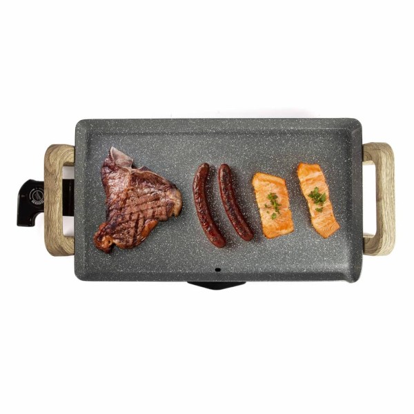 Livoo Plancha de cocina natural y negro 1800 W