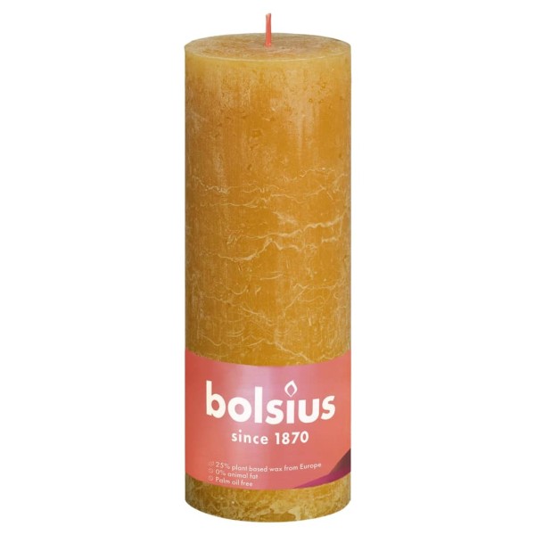 Bolsius Velas rústicas Shine 4 unidades panal amarillo 190x68 mm